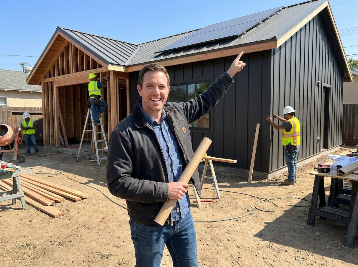 ADU Build LA team members working on site