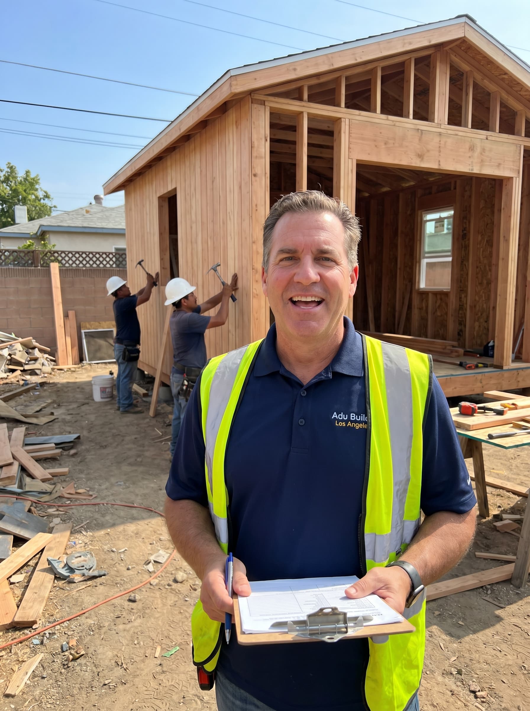 ADU Build LA framing and carpentry team